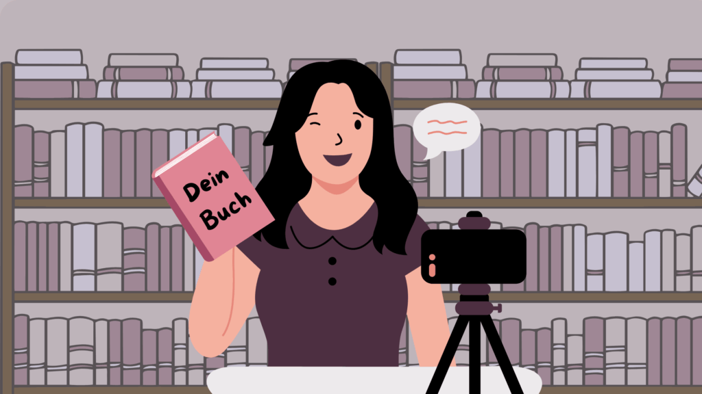 Bloggerin mit Buch